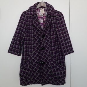 Tulle plaid coat